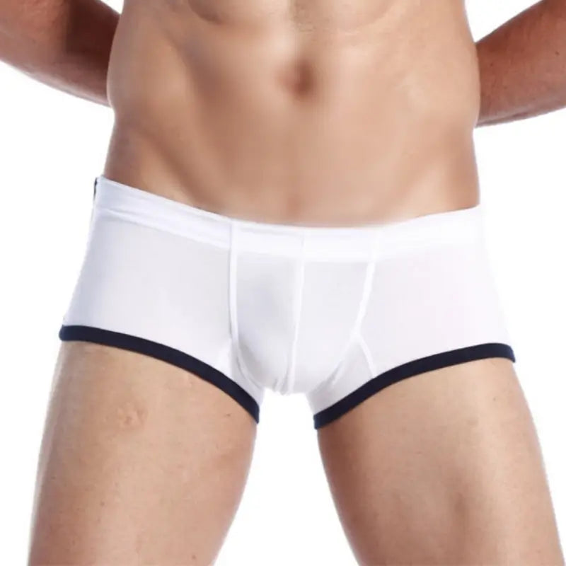 Seobean Seobean Men's Cotton Boxer Briefs Butt Lifting Breathable Contrast Trim Trunks