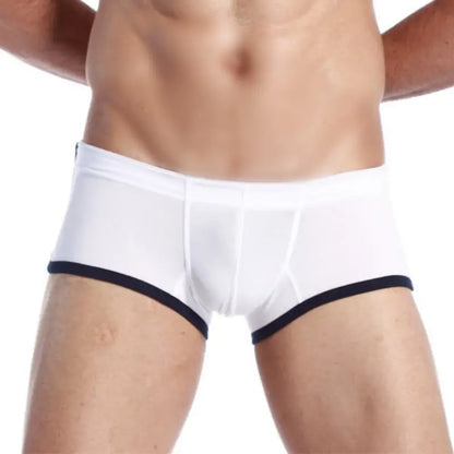 Seobean Seobean Men's Cotton Boxer Briefs Butt Lifting Breathable Contrast Trim Trunks
