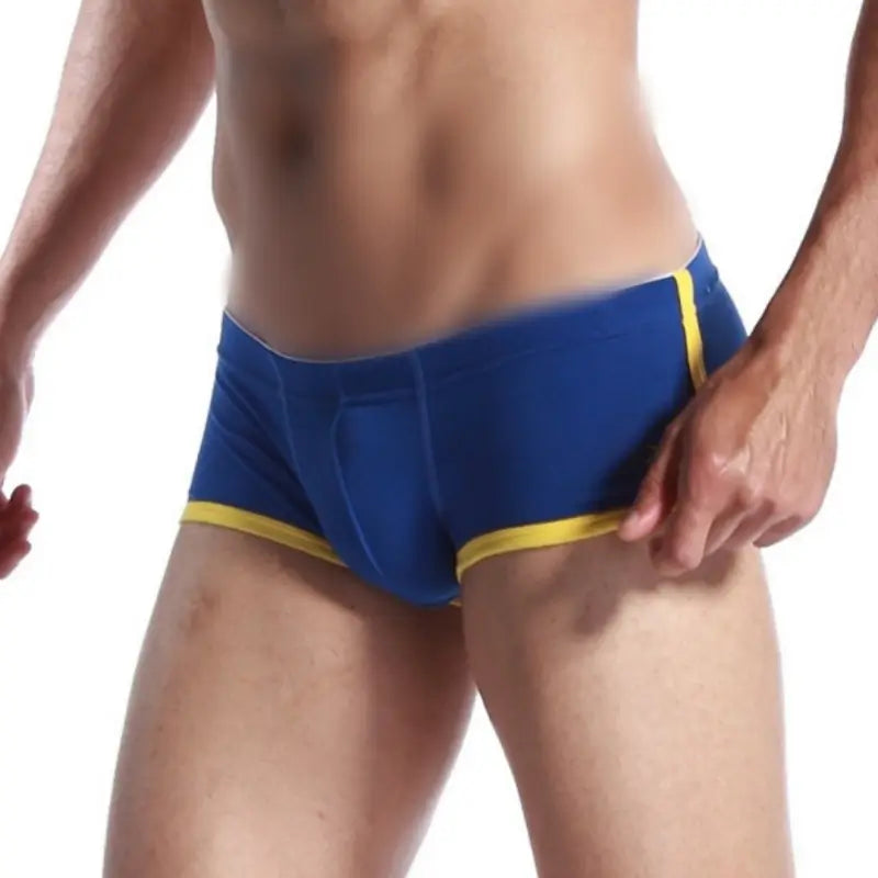 Seobean Seobean Men's Cotton Boxer Briefs Butt Lifting Breathable Contrast Trim Trunks