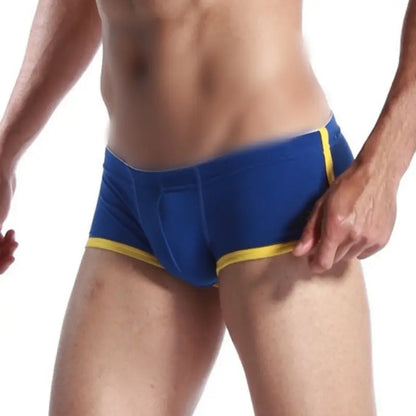 Seobean Seobean Men's Cotton Boxer Briefs Butt Lifting Breathable Contrast Trim Trunks