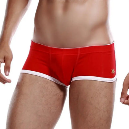 Seobean Seobean Men's Cotton Boxer Briefs Butt Lifting Breathable Contrast Trim Trunks