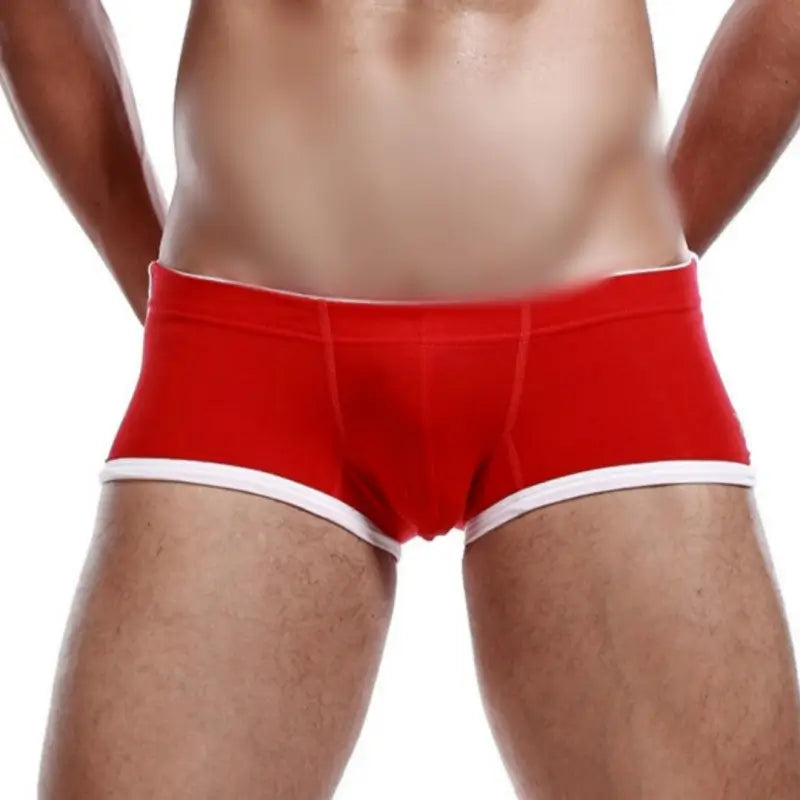 Seobean Seobean Men's Cotton Boxer Briefs Butt Lifting Breathable Contrast Trim Trunks