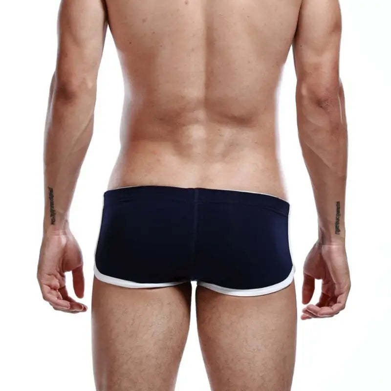 Seobean Seobean Men's Cotton Boxer Briefs Butt Lifting Breathable Contrast Trim Trunks