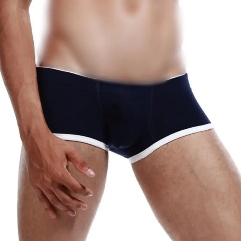 Seobean Seobean Men's Cotton Boxer Briefs Butt Lifting Breathable Contrast Trim Trunks