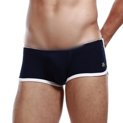 Seobean Seobean Men's Cotton Boxer Briefs Butt Lifting Breathable Contrast Trim Trunks