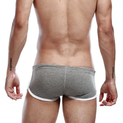 Seobean Seobean Men's Cotton Boxer Briefs Butt Lifting Breathable Contrast Trim Trunks