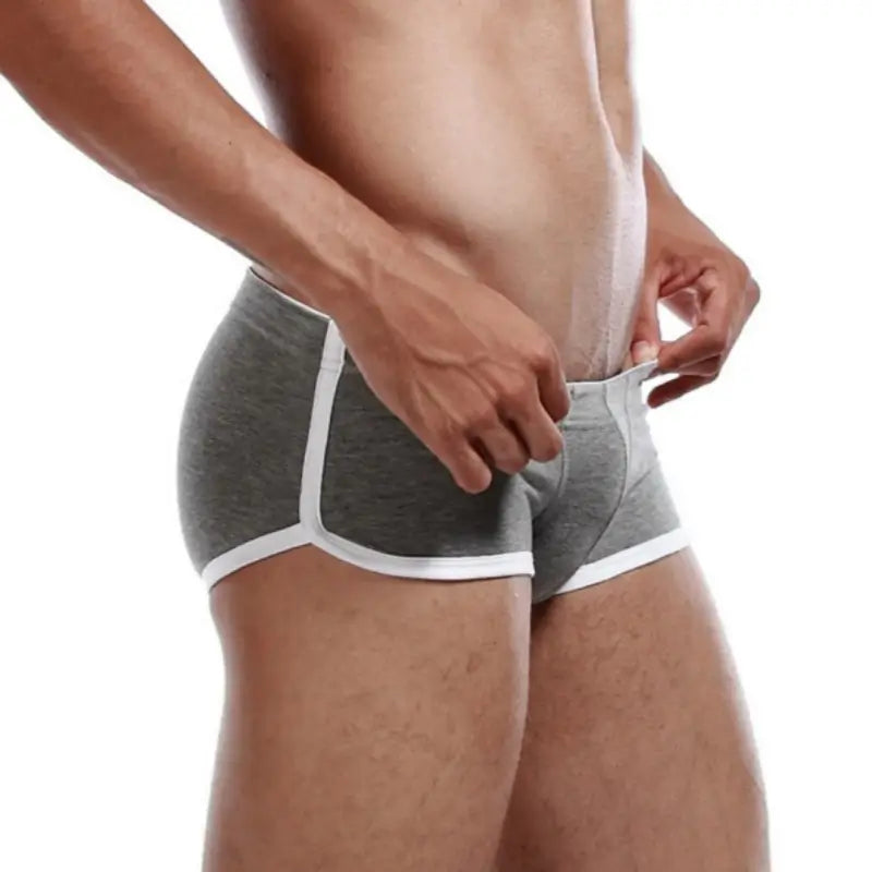 Seobean Seobean Men's Cotton Boxer Briefs Butt Lifting Breathable Contrast Trim Trunks