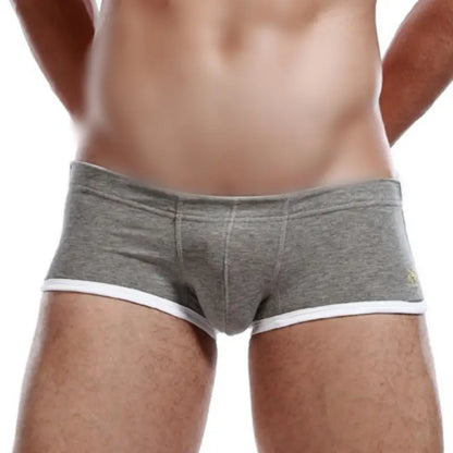 Seobean Seobean Men's Cotton Boxer Briefs Butt Lifting Breathable Contrast Trim Trunks