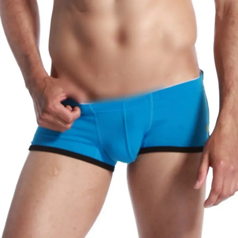 Seobean Seobean Men's Cotton Boxer Briefs Butt Lifting Breathable Contrast Trim Trunks