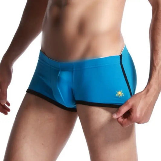 Seobean Seobean Men's Cotton Boxer Briefs Butt Lifting Breathable Contrast Trim Trunks