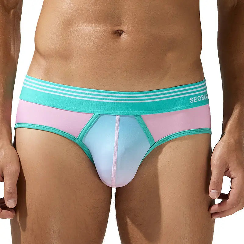 Seobean Seobean Men's Gradient Color Briefs - Stylish & Comfortable Sexy Male Underwear 240106