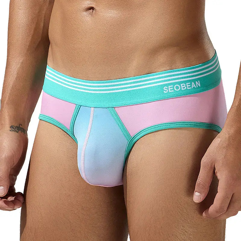 Seobean Seobean Men's Gradient Color Briefs - Stylish & Comfortable Sexy Male Underwear 240106