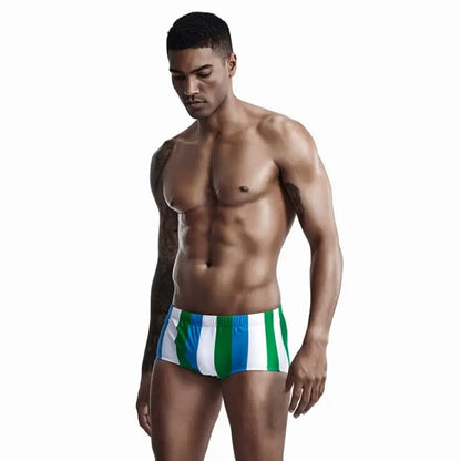 Seobean Seobean Men's Low-Rise Stripe Swim Trunks 90807
