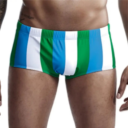 Seobean Seobean Men's Low-Rise Stripe Swim Trunks 90807