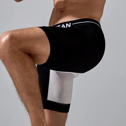 Seobean Seobean Men's Nylon-Spandex Long Boxer Briefs | Anti-Chafing Summer Underwear 240201