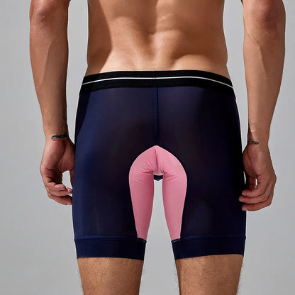 Seobean Seobean Men's Nylon-Spandex Long Boxer Briefs | Anti-Chafing Summer Underwear 240201