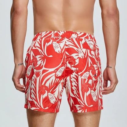 Seobean Seobean Men's Quick-Dry Beach Shorts with Elastic Waist & Tropical 231302