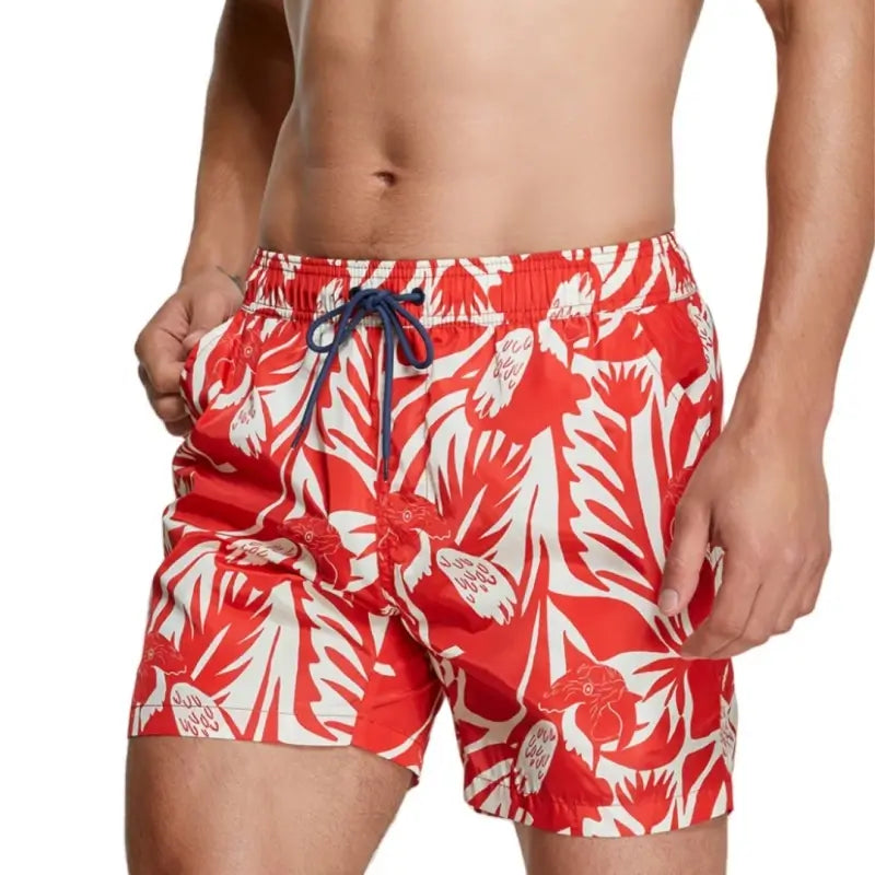 Seobean Seobean Men's Quick-Dry Beach Shorts with Elastic Waist & Tropical 231302
