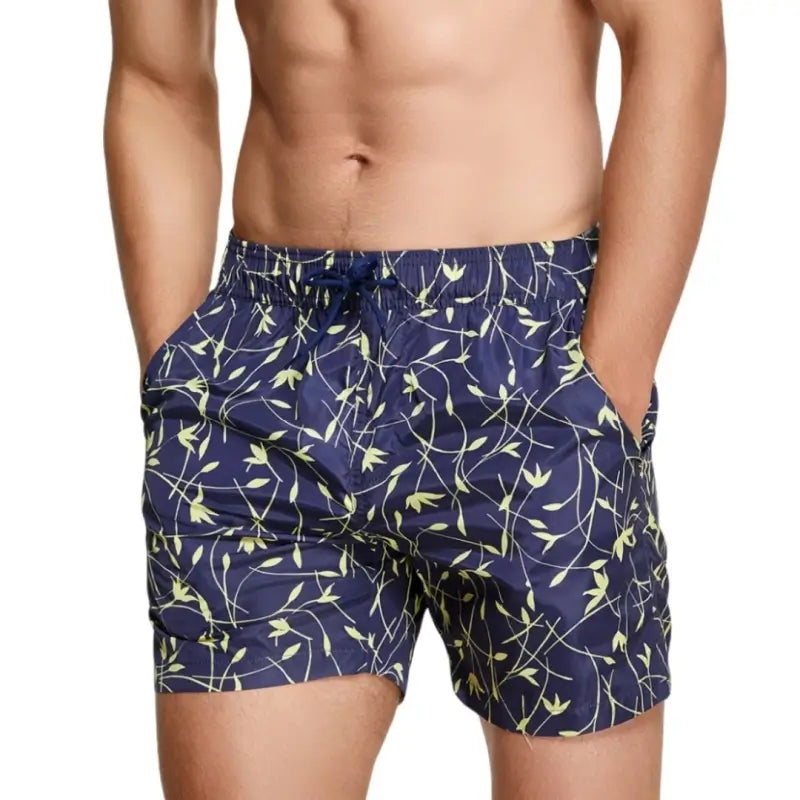 Seobean Seobean Men's Quick-Dry Beach Shorts with Elastic Waist & Tropical 231302