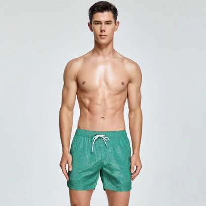 Seobean Seobean Men's Quick-Dry Beach Shorts with Elastic Waist & Tropical 231302