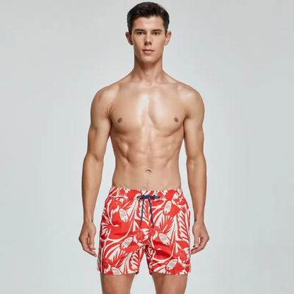 Seobean Seobean Men's Quick-Dry Beach Shorts with Elastic Waist & Tropical 231302