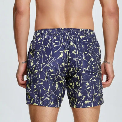 Seobean Seobean Men's Quick-Dry Beach Shorts with Elastic Waist & Tropical 231302