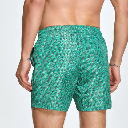 Seobean Seobean Men's Quick-Dry Beach Shorts with Elastic Waist & Tropical 231302