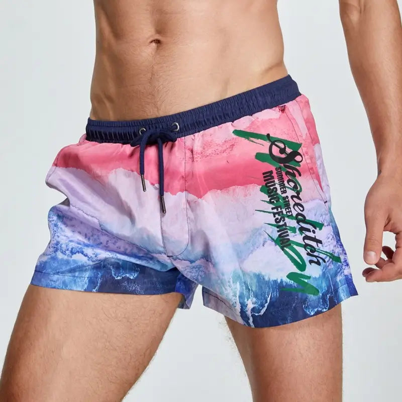 Seobean Seobean Men's Quick-Dry Swim Shorts - Beach Board Shorts with Sunflower 241301