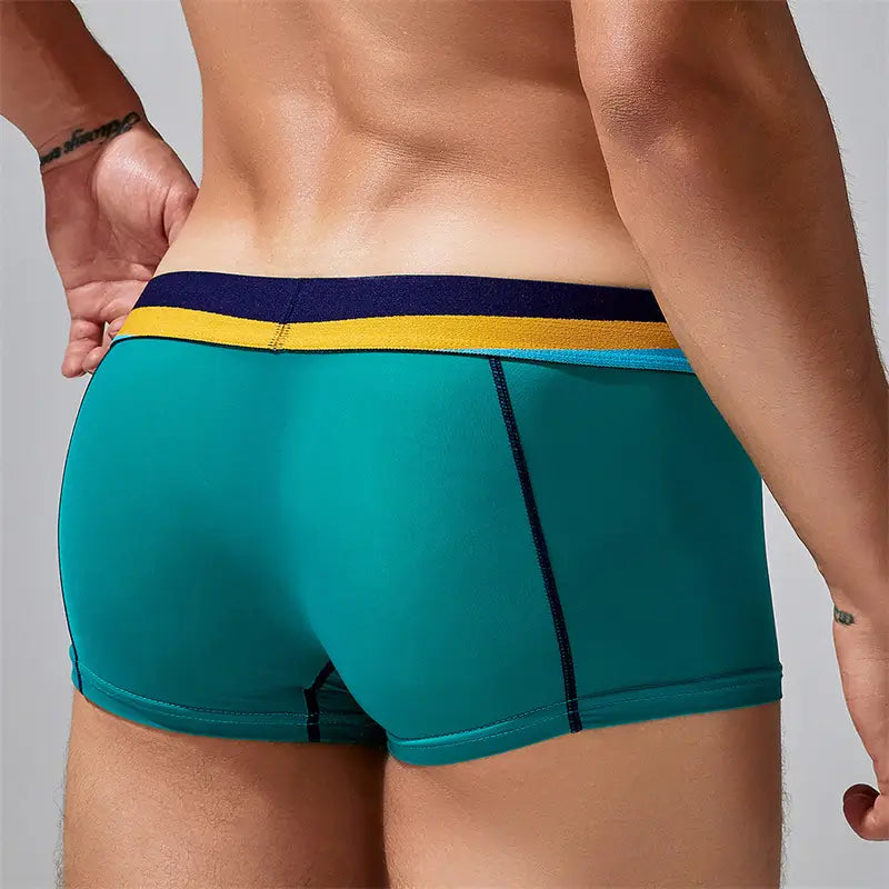 Seobean Seobean Men's Sexy Boxer Briefs Breathable Trunks with Colorful Stripe Design 230215