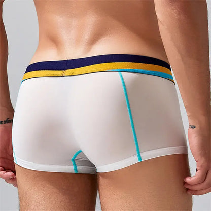 Seobean Seobean Men's Sexy Boxer Briefs Breathable Trunks with Colorful Stripe Design 230215