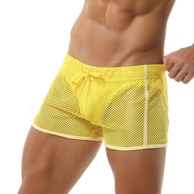Seobean Seobean Men's Sexy Mesh Gym & Beach Shorts Underwear 220602