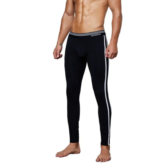Seobean Seobean Men's Side Stripe Long Johns Thermal Underwear 80402
