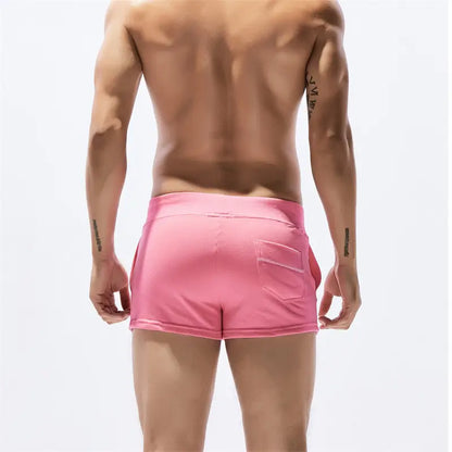 Seobean Seobean Men's Solid Boxer Shorts - Comfortable Loungewear with Pockets 30502