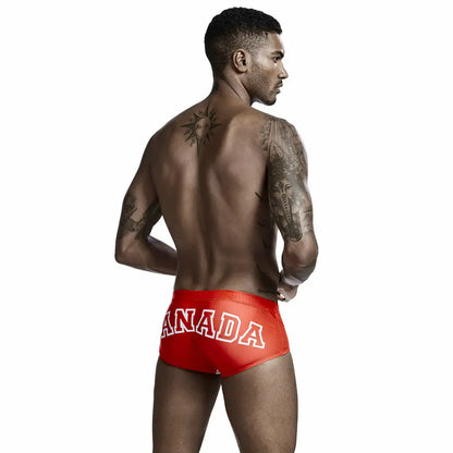 Seobean Seobean Men's Stylish Flag Print Swim Trunks - Comfortable & Versatile 00802