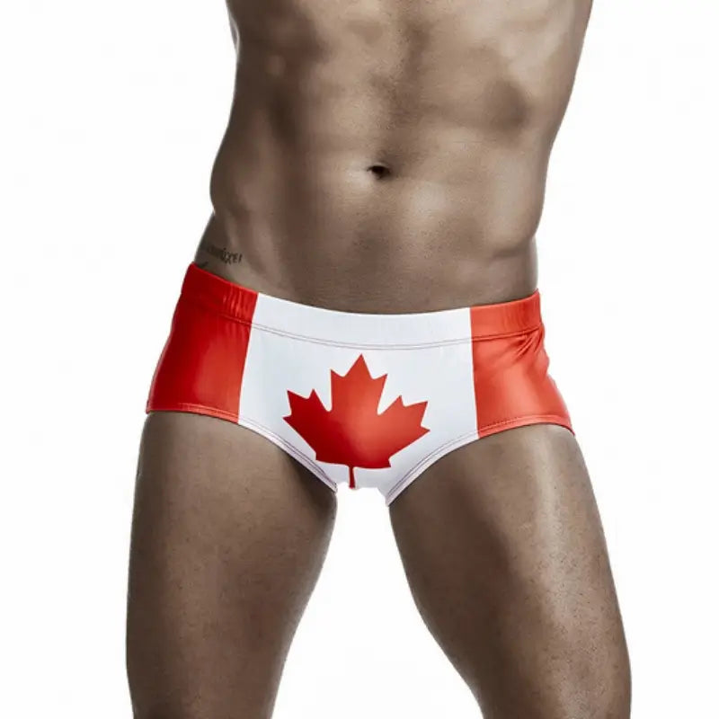 Seobean Seobean Men's Stylish Flag Print Swim Trunks - Comfortable & Versatile 00802