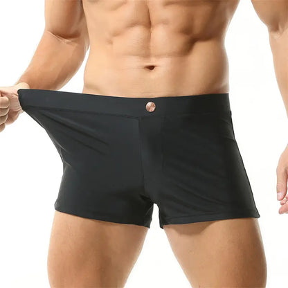 Seobean Seobean Men's Swim Boxers - Quick-Dry Swimwear with Nylon/Spandex Blend 230801