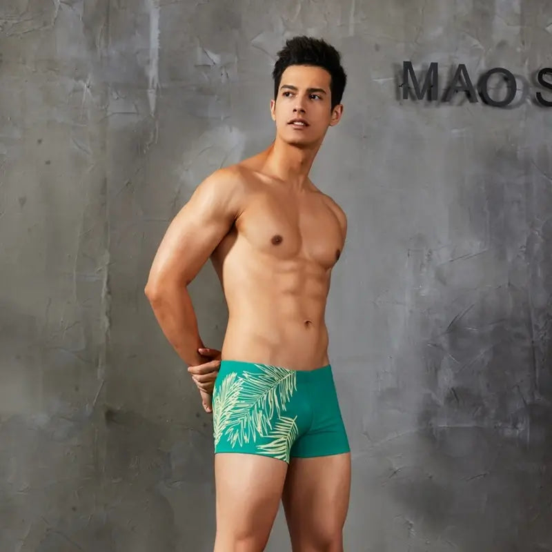 Seobean Seobean Men's Swim Trunks - Tropical Leaf Swim Shorts 90802