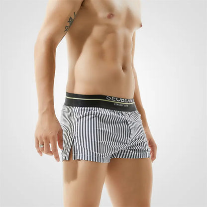 Seobean Seobean Stylish 100% Cotton Low-Rise Boxer Shorts for Men 80503