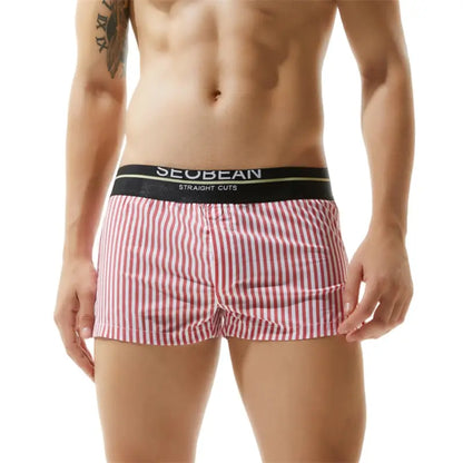 Seobean Seobean Stylish 100% Cotton Low-Rise Boxer Shorts for Men 80503
