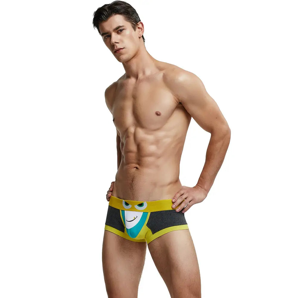 Seobean Seobean Stylish Men's Low-Rise Trunks - Seobean Eye Print Cotton Underwear 220213