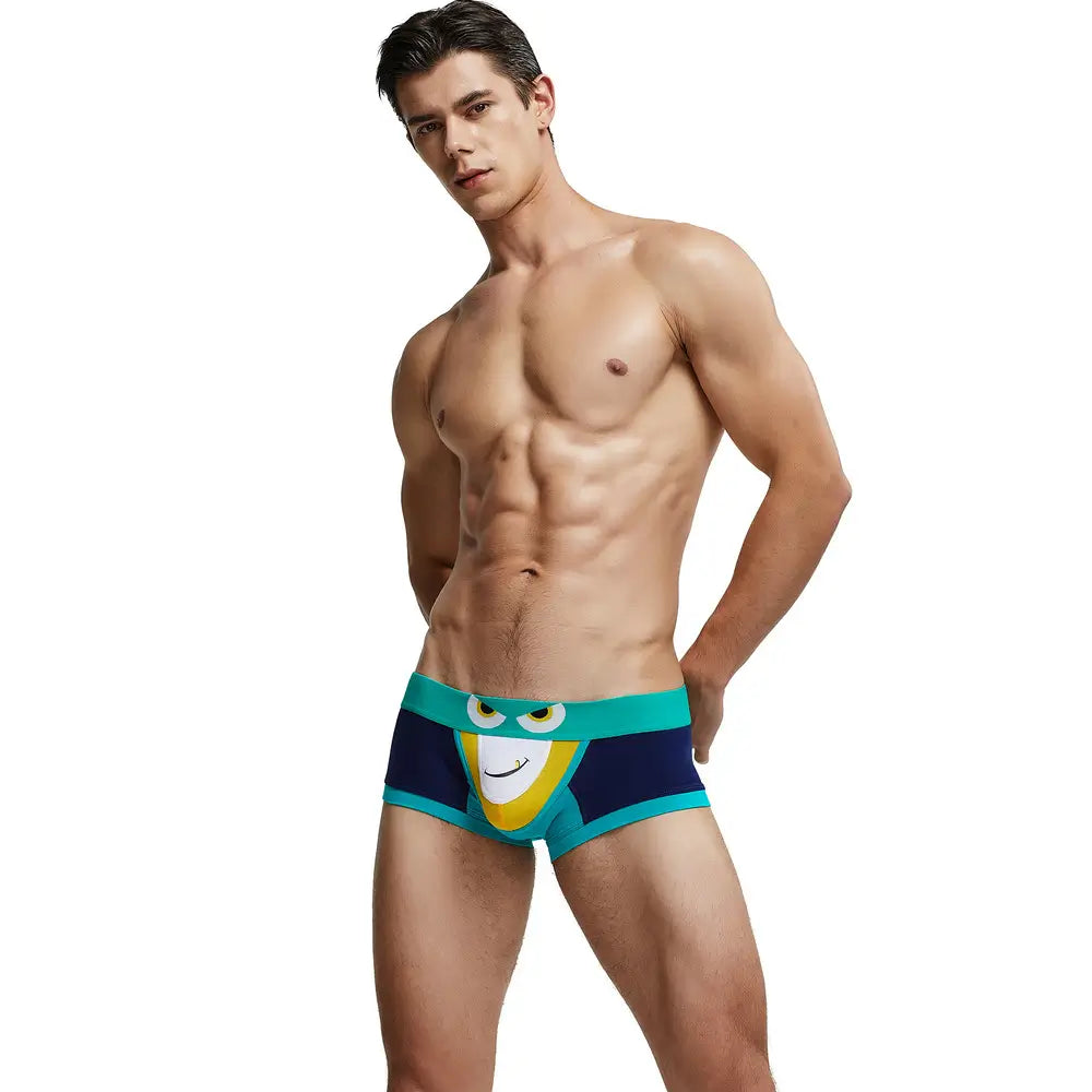 Seobean Seobean Stylish Men's Low-Rise Trunks - Seobean Eye Print Cotton Underwear 220213