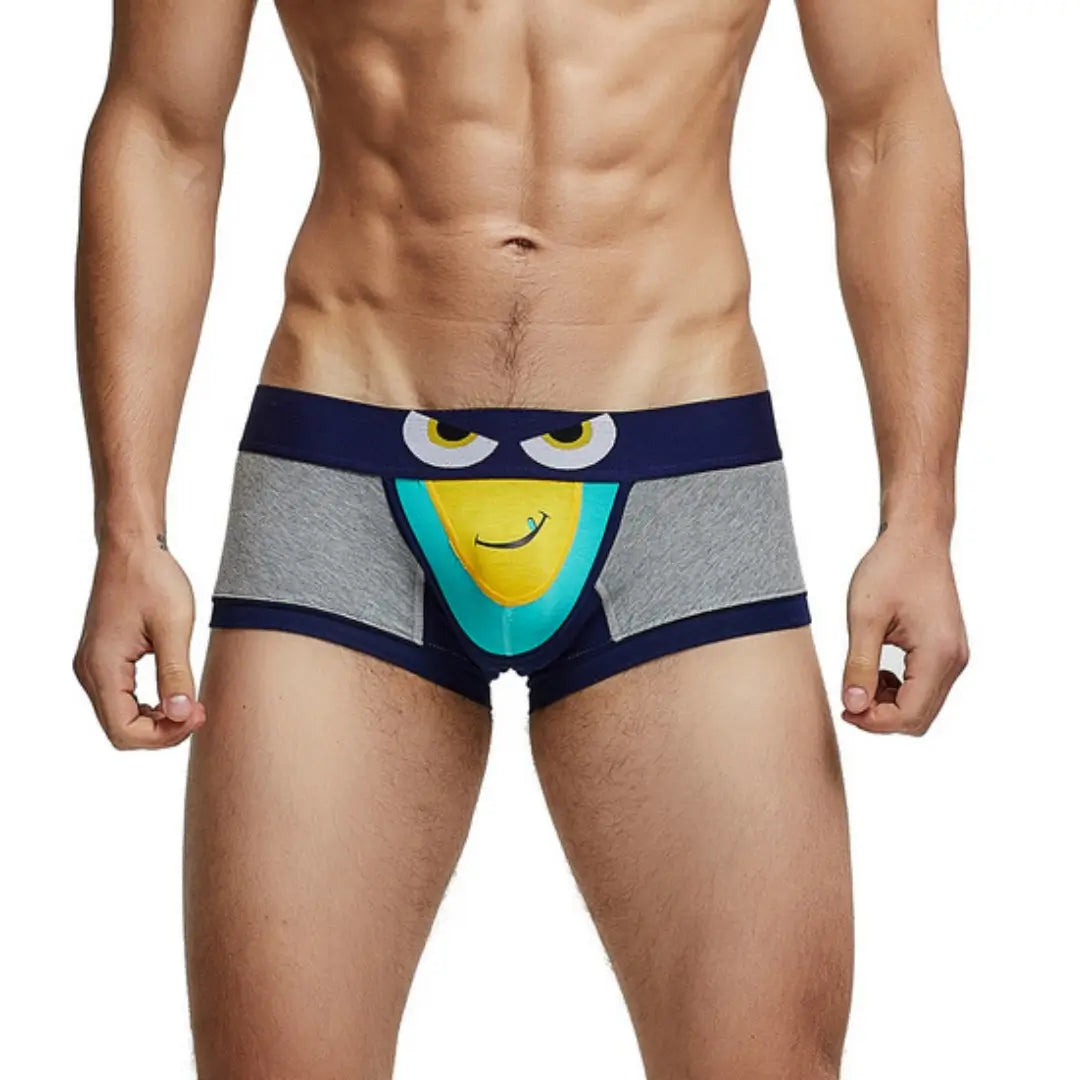 Seobean Seobean Stylish Men's Low-Rise Trunks - Seobean Eye Print Cotton Underwear 220213