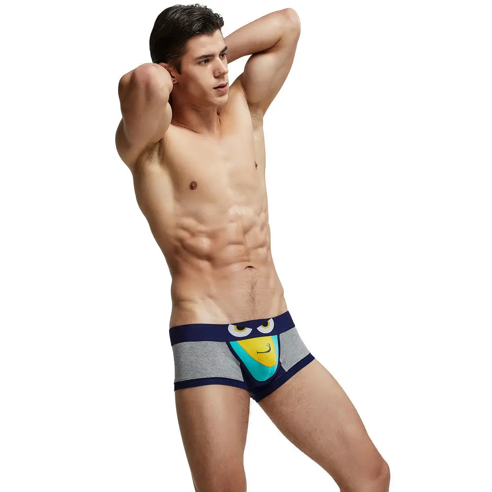 Seobean Seobean Stylish Men's Low-Rise Trunks - Seobean Eye Print Cotton Underwear 220213