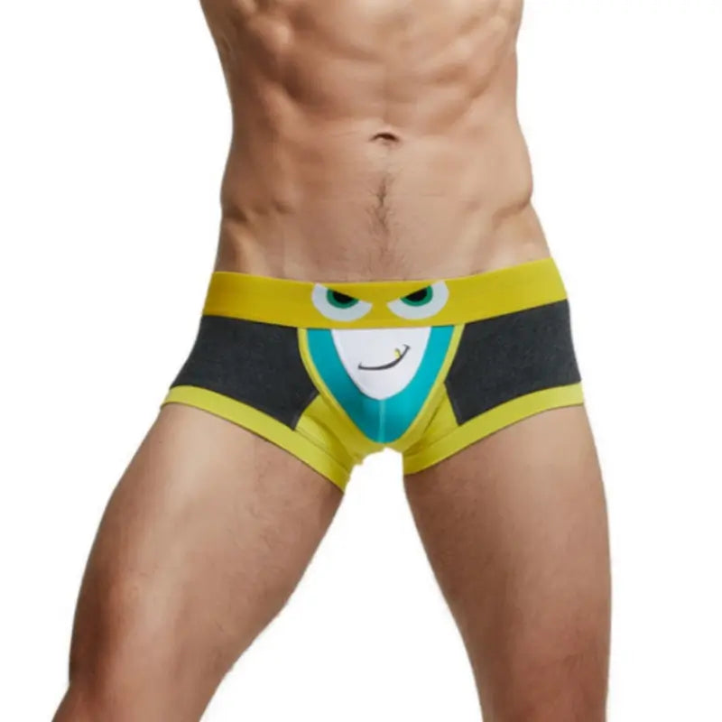 Seobean Seobean Stylish Men's Low-Rise Trunks - Seobean Eye Print Cotton Underwear 220213