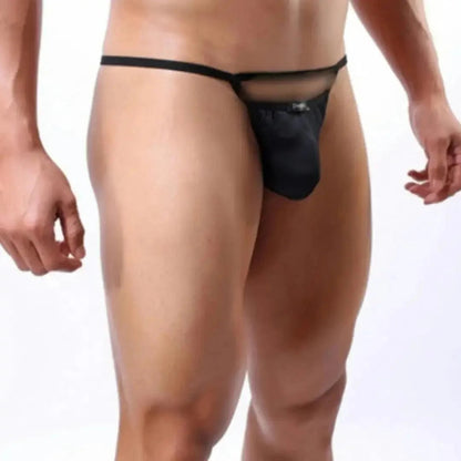 Skybridge anti-roll side band detail on men's modal thong - Black
