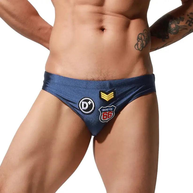 Swimwear Beachwear Men's Sexy Low-Rise Swim Briefs with Embroidered - His Inwear