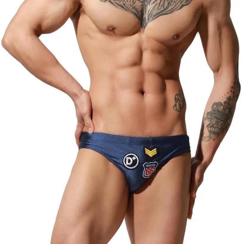 Swimwear Beachwear Men's Sexy Low-Rise Swim Briefs with Embroidered - His Inwear