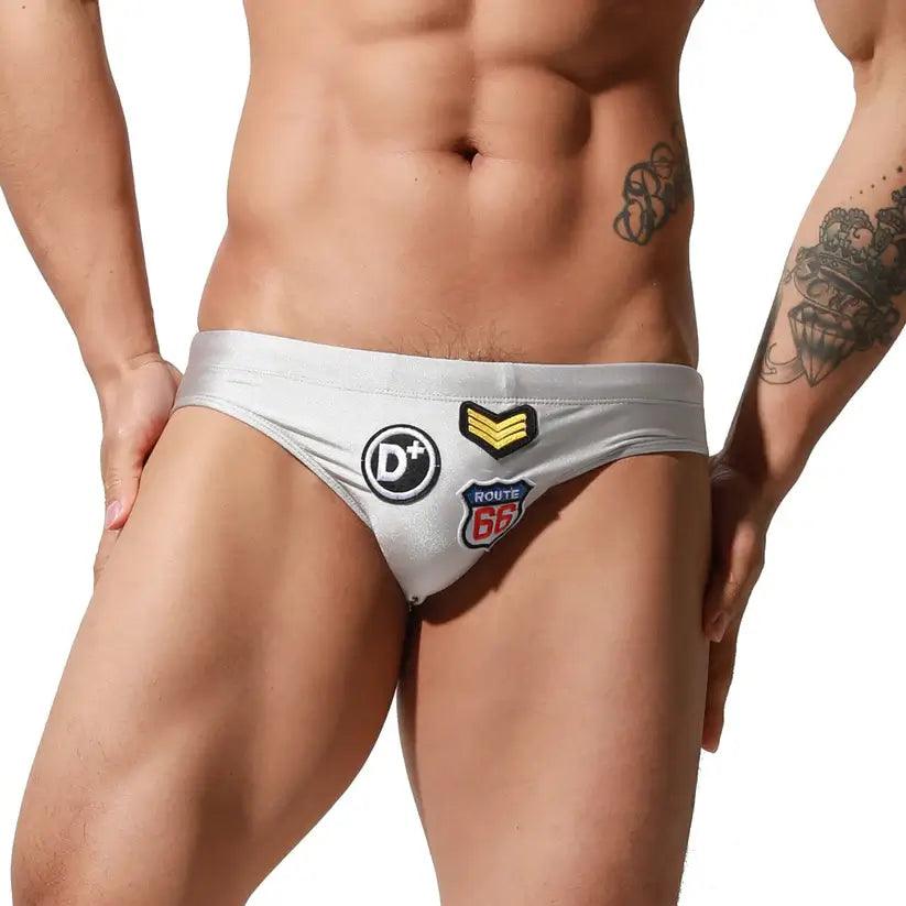 Swimwear Beachwear Men's Sexy Low-Rise Swim Briefs with Embroidered - His Inwear