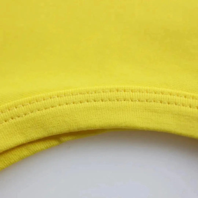 DomiGe scoop neck detail yellow — clean finished edge cotton tank top	