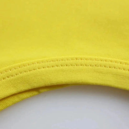 DomiGe scoop neck detail yellow — clean finished edge cotton tank top	